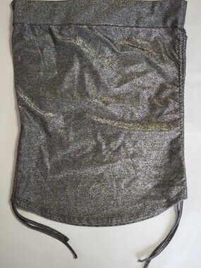 Taunt Vintage Gunmetal Sheer Metallic Strapless Tube Top